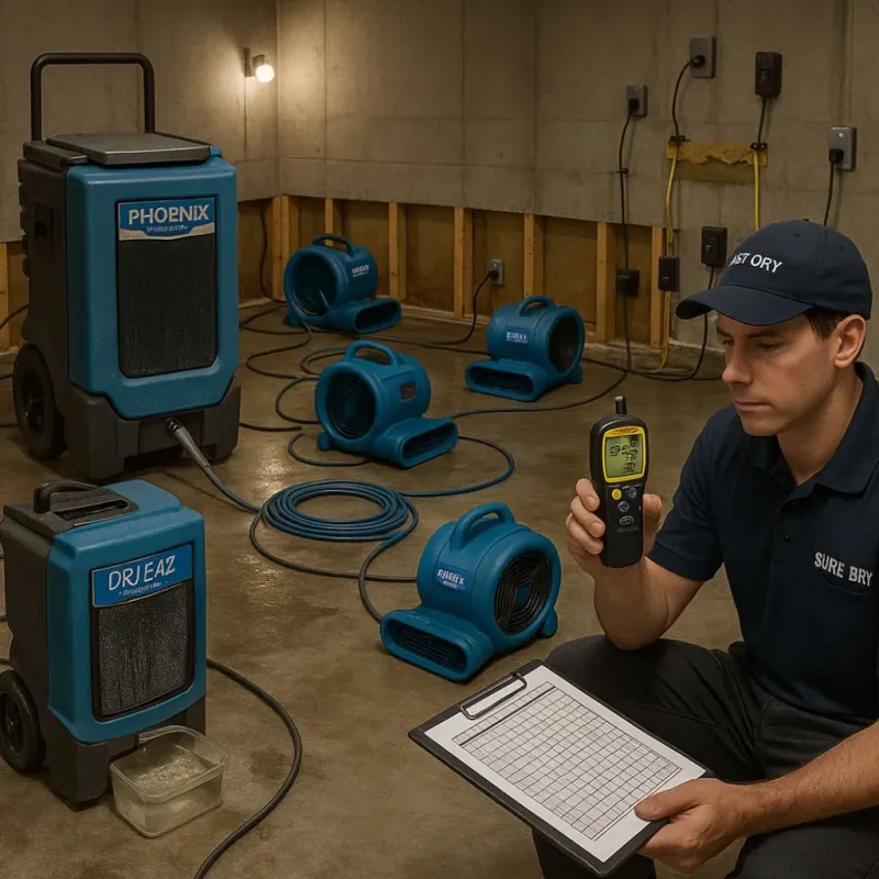 Structural Drying and Dehumidification process in Osseo, MN